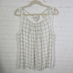 Elle White and Black Sleeveless Top